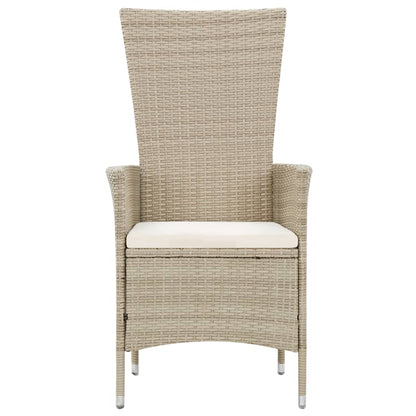 Set da Pranzo da Giardino 9 pz con Cuscini in Polyrattan Beige - homemem39