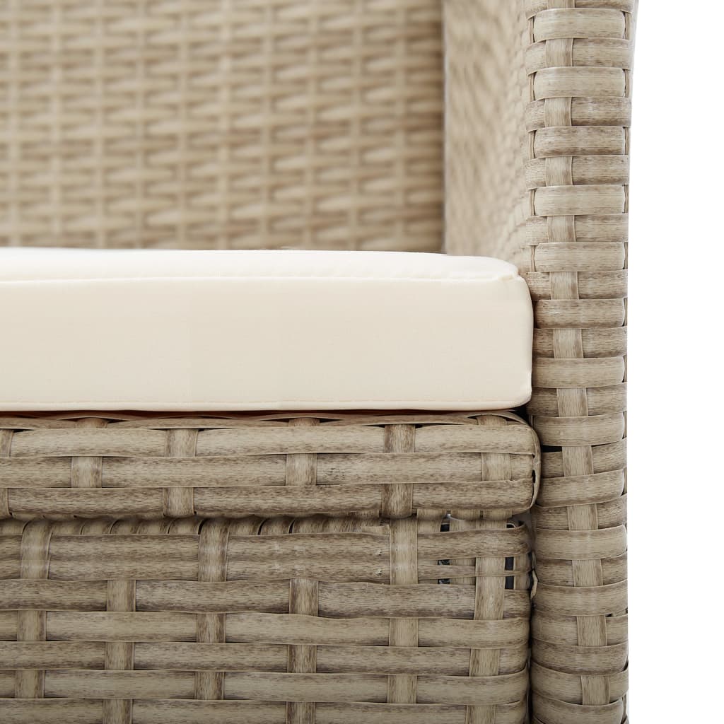 Sedie da Giardino Reclinabili 2 pz con Cuscini Polyrattan Beige - homemem39