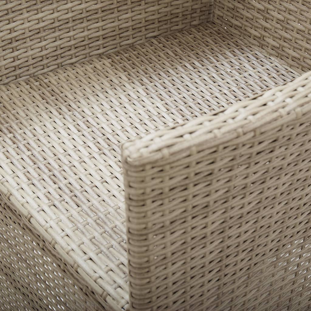 Sedie da Giardino Reclinabili 2 pz con Cuscini Polyrattan Beige - homemem39