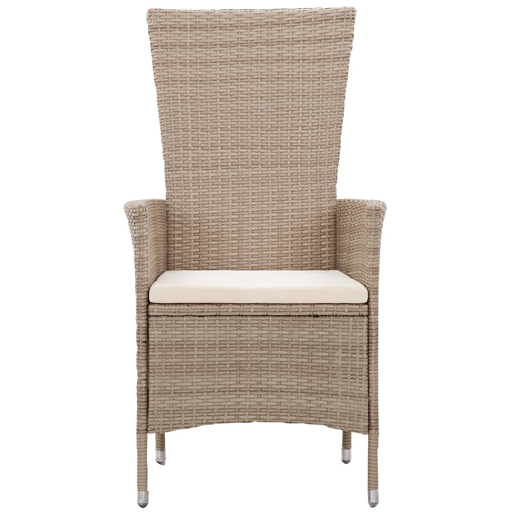 Set da Pranzo da Giardino 9 pz con Cuscini in Polyrattan Beige - homemem39