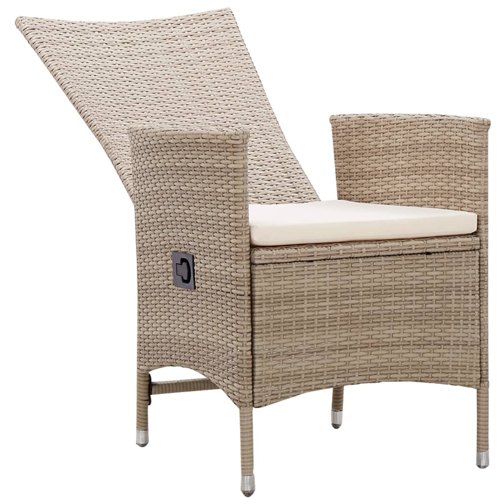 Sedie da Esterno 2 pz con Cuscini in Polyrattan Beige - homemem39