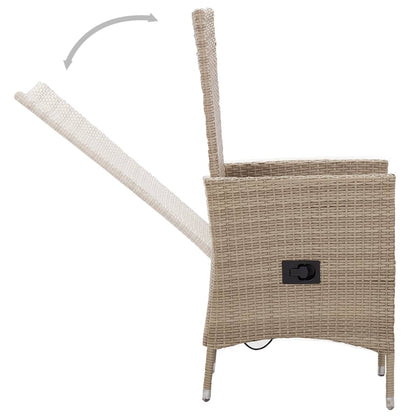 Sedie da Esterno 2 pz con Cuscini in Polyrattan Beige - homemem39