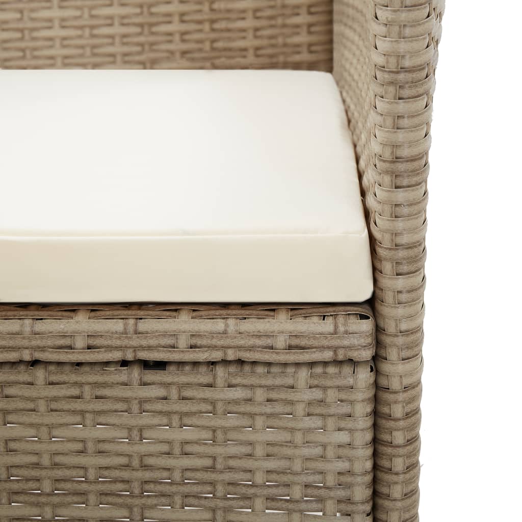 Sedie da Esterno 2 pz con Cuscini in Polyrattan Beige - homemem39