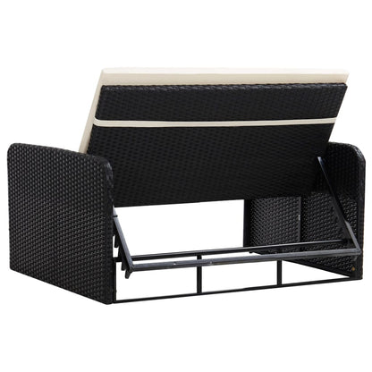 Set Divani da Giardino 2 pz con Cuscini in Polyrattan Nero - homemem39