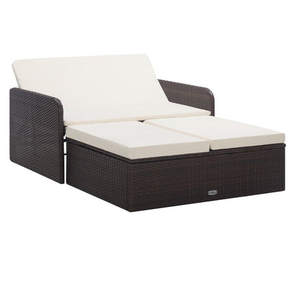 Set Divani da Giardino 2 pz con Cuscini in Polyrattan Marrone - homemem39