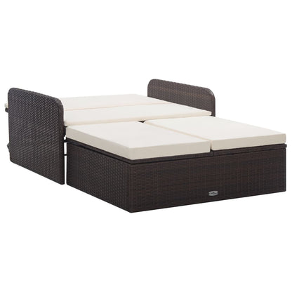 Set Divani da Giardino 2 pz con Cuscini in Polyrattan Marrone - homemem39