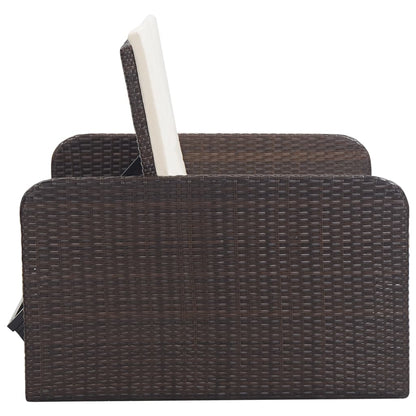 Set Divani da Giardino 2 pz con Cuscini in Polyrattan Marrone - homemem39