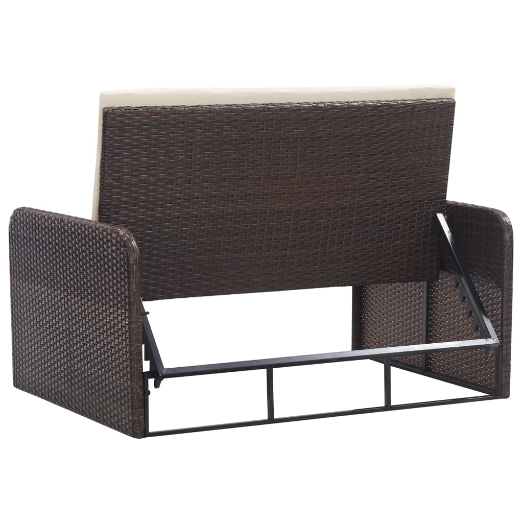 Set Divani da Giardino 2 pz con Cuscini in Polyrattan Marrone - homemem39