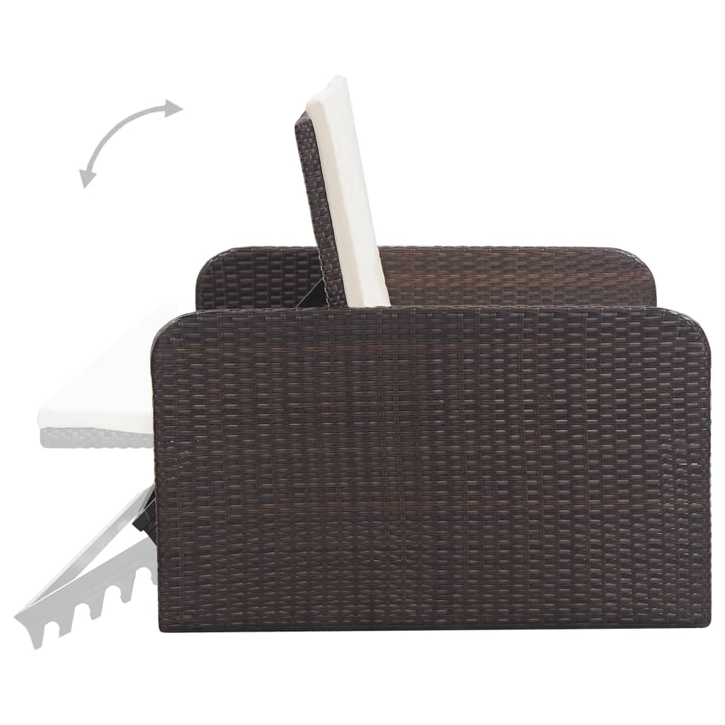 Set Divani da Giardino 2 pz con Cuscini in Polyrattan Marrone - homemem39