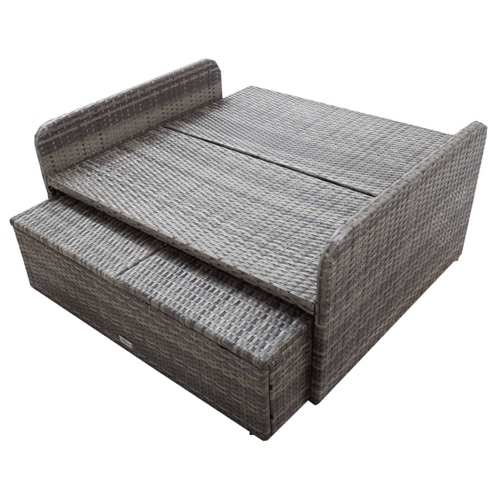 Set Divani da Giardino 2 pz con Cuscini in Polyrattan Grigio - homemem39