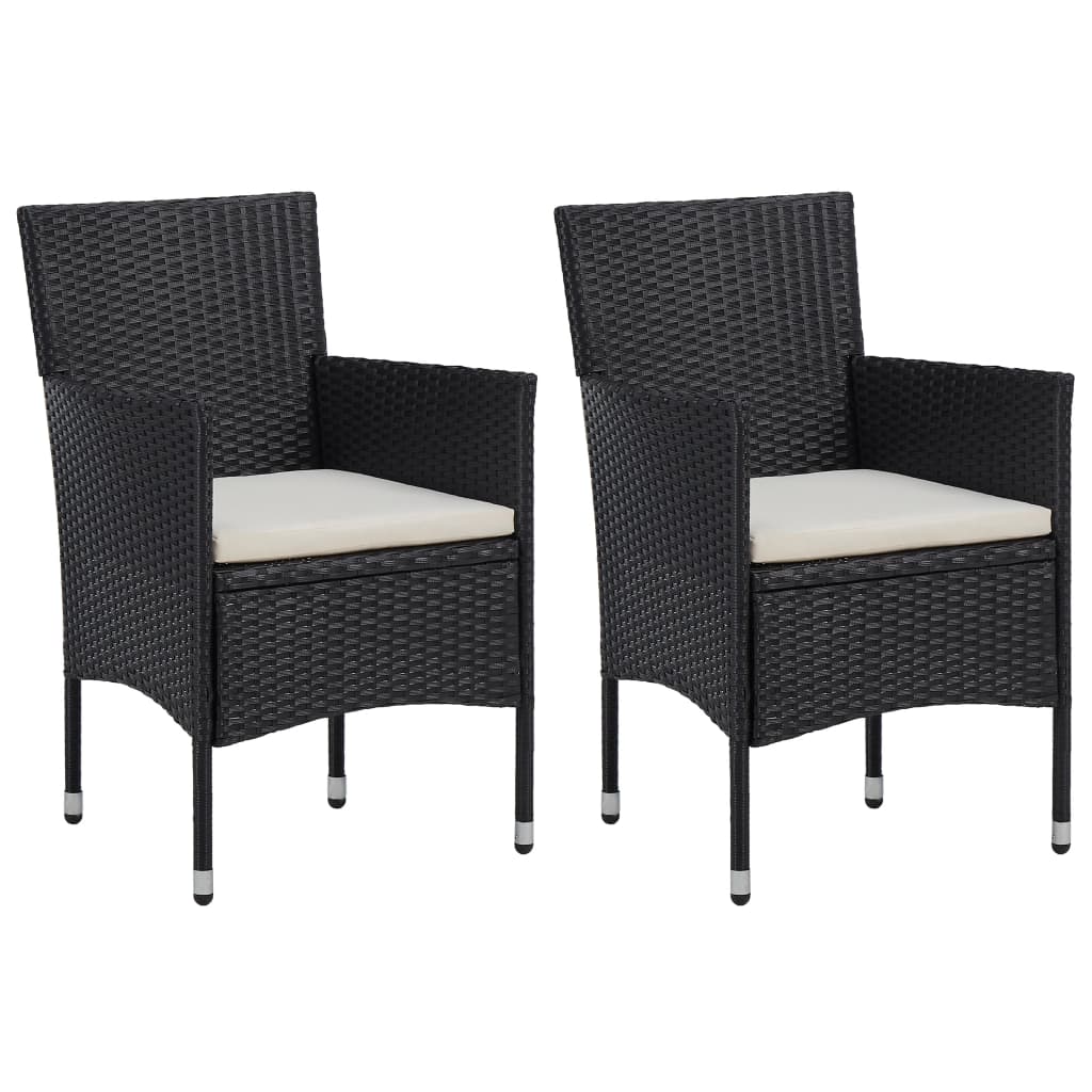 Set Sedie da Pranzo per Giardino 2 Pz in Polyrattan Nero - homemem39