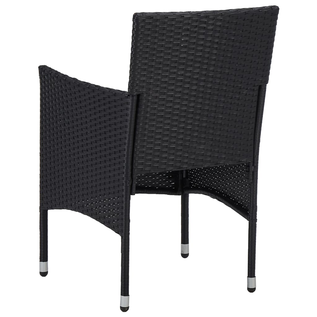 Set Sedie da Pranzo per Giardino 2 Pz in Polyrattan Nero - homemem39