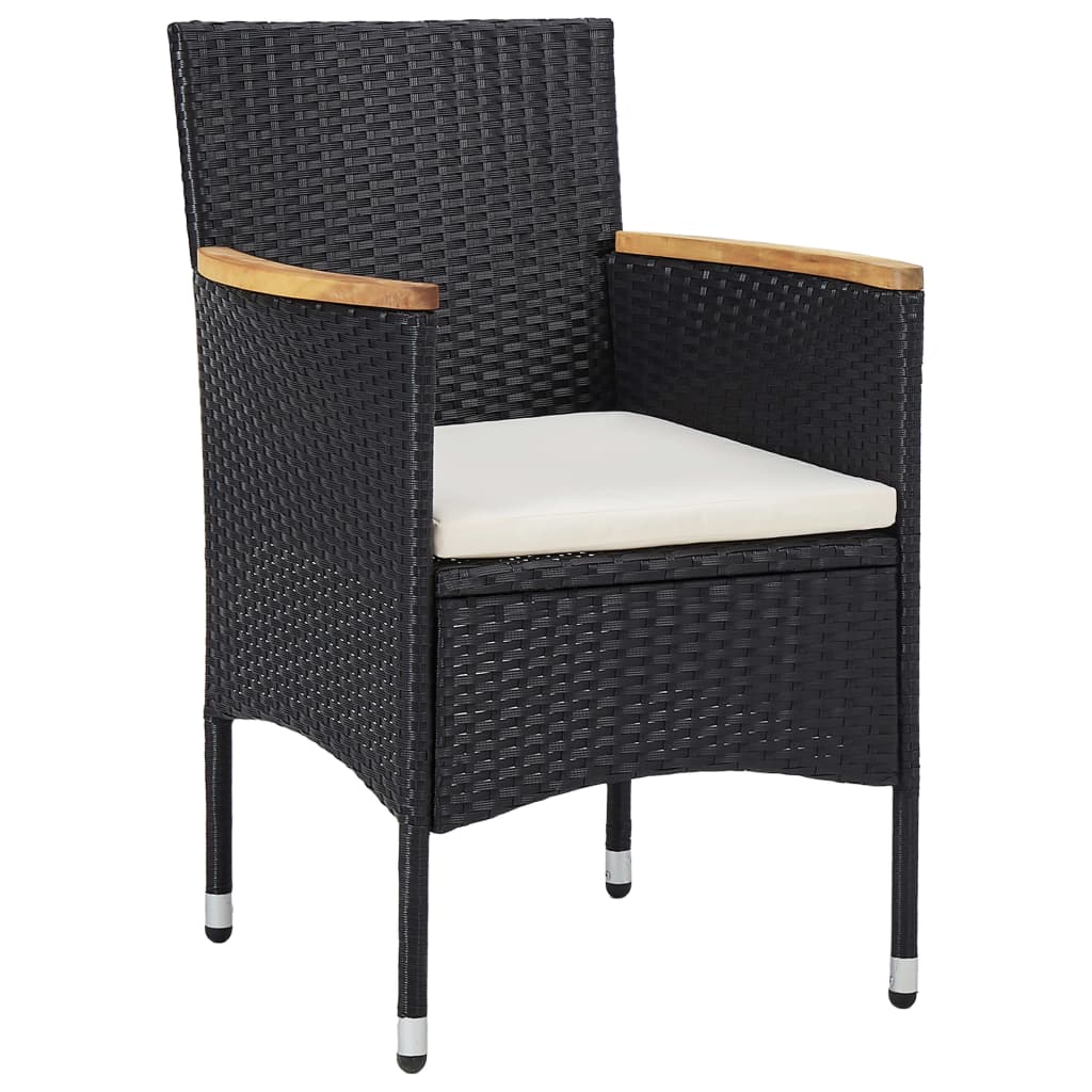 Sedie da Pranzo per Giardino 2 pz in Polyrattan Nero - homemem39