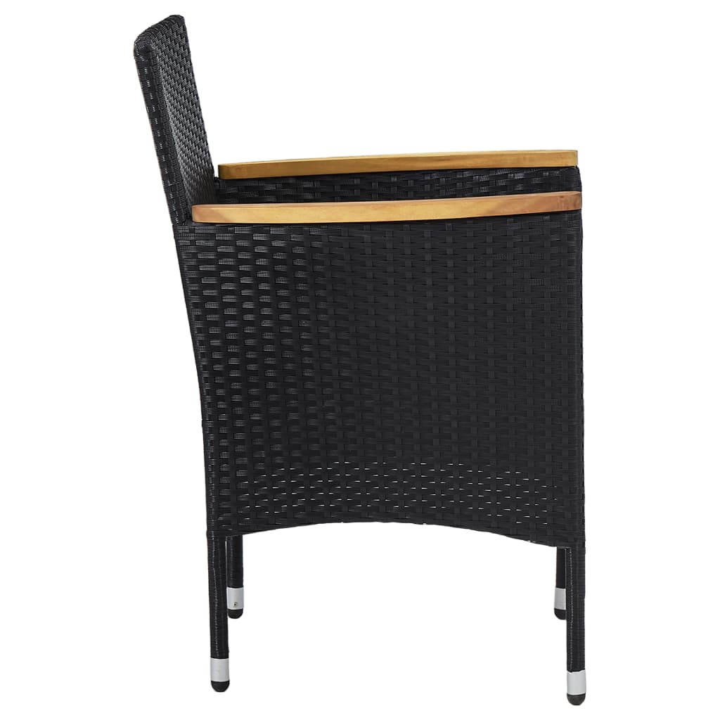 Sedie da Pranzo per Giardino 2 pz in Polyrattan Nero - homemem39