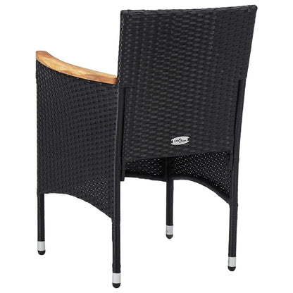 Sedie da Pranzo per Giardino 2 pz in Polyrattan Nero - homemem39