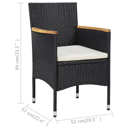 Sedie da Pranzo per Giardino 2 pz in Polyrattan Nero - homemem39