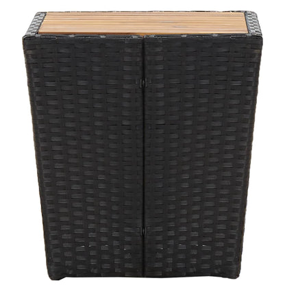 Tavolino Nero 41,5x41,5x43 cm in Polyrattan e Legno di Acacia - homemem39