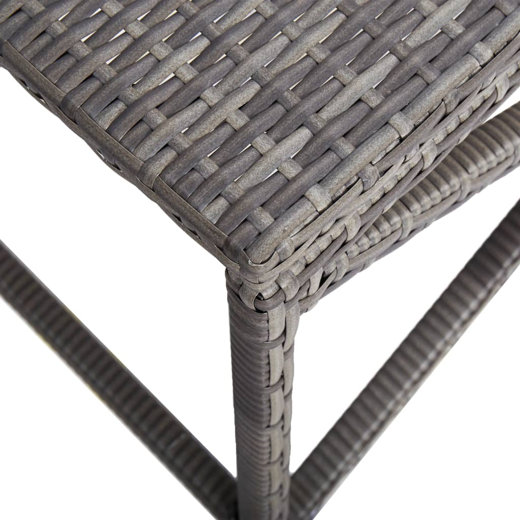 Panchina da Giardino 80 cm in Polyrattan Grigio - homemem39