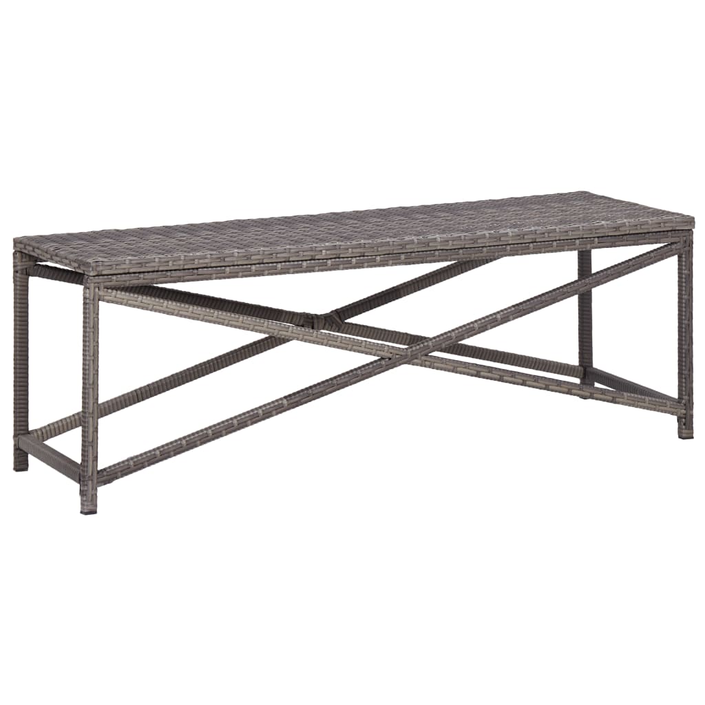 Panchina da Giardino 120 cm in Polyrattan Grigio - homemem39