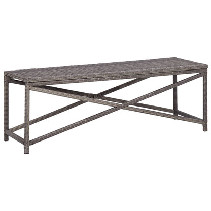 Panchina da Giardino 120 cm in Polyrattan Grigio - homemem39