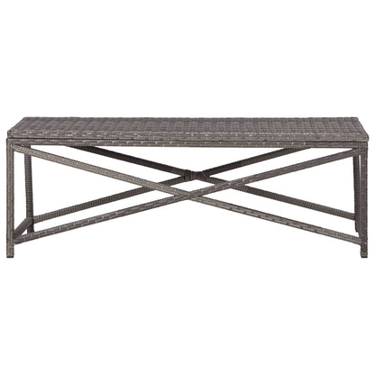 Panchina da Giardino 120 cm in Polyrattan Grigio - homemem39