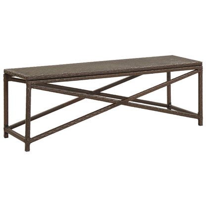 Panchina da Giardino 120 cm in Polyrattan Marrone - homemem39