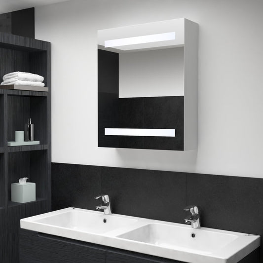 Armadietto Bagno con Specchio e LED 50x13,5x60 cm - homemem39