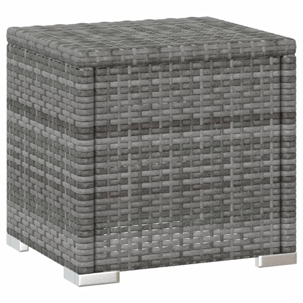 Lettino Prendisole con Cuscino e Tavolino in Polyrattan Grigio - homemem39