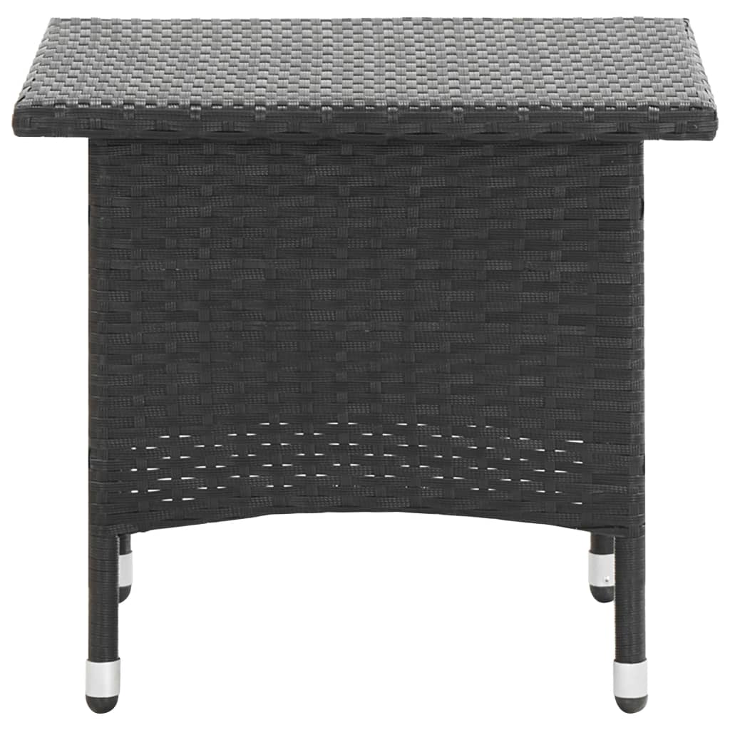 Tavolino da Tè Nero 50x50x47 cm in Polyrattan - homemem39