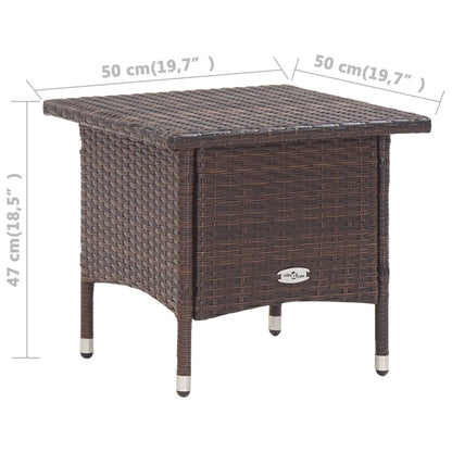 Tavolino da Tè Marrone 50x50x47 cm in Polyrattan - homemem39