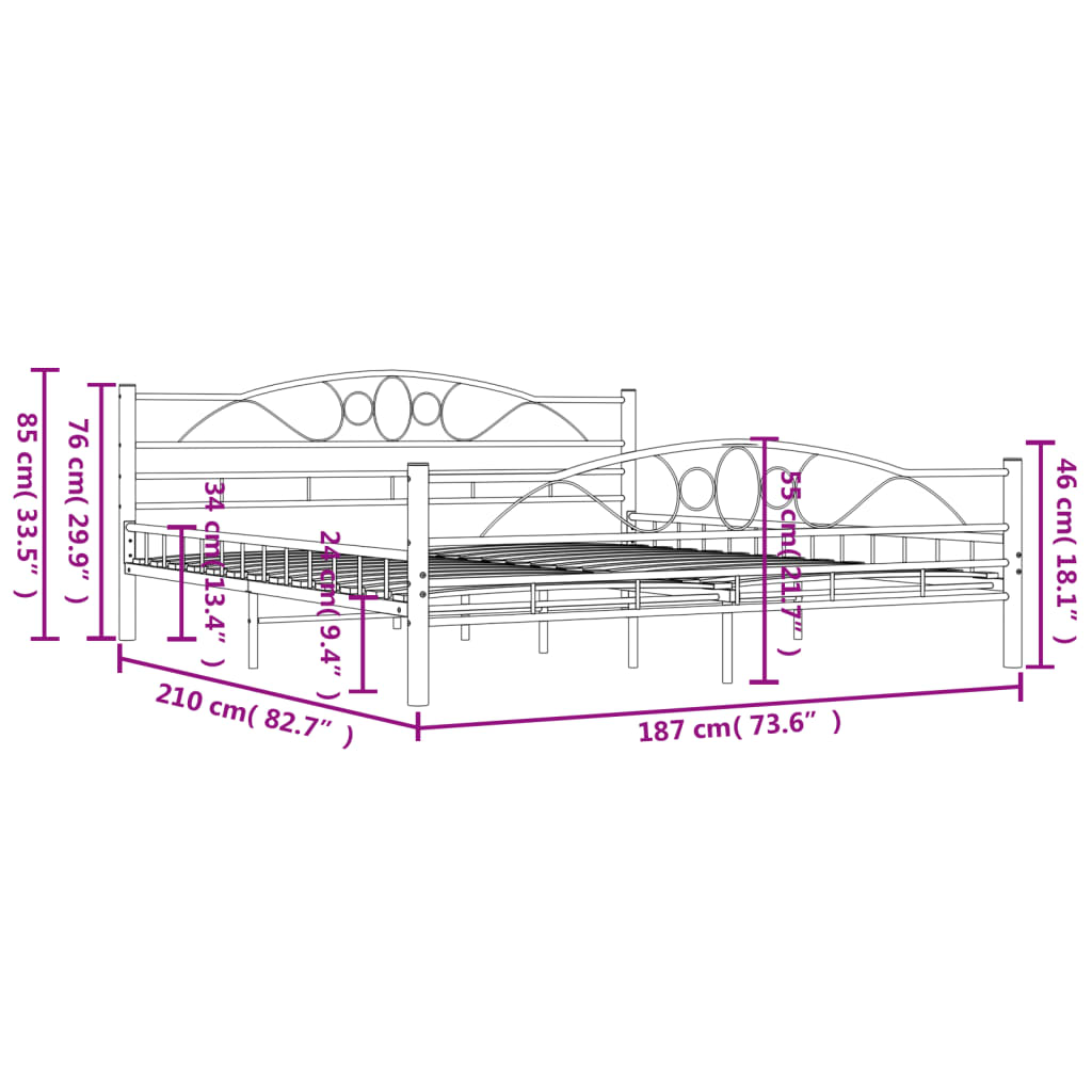 Giroletto Bianco in Metallo 180x200 cm - homemem39