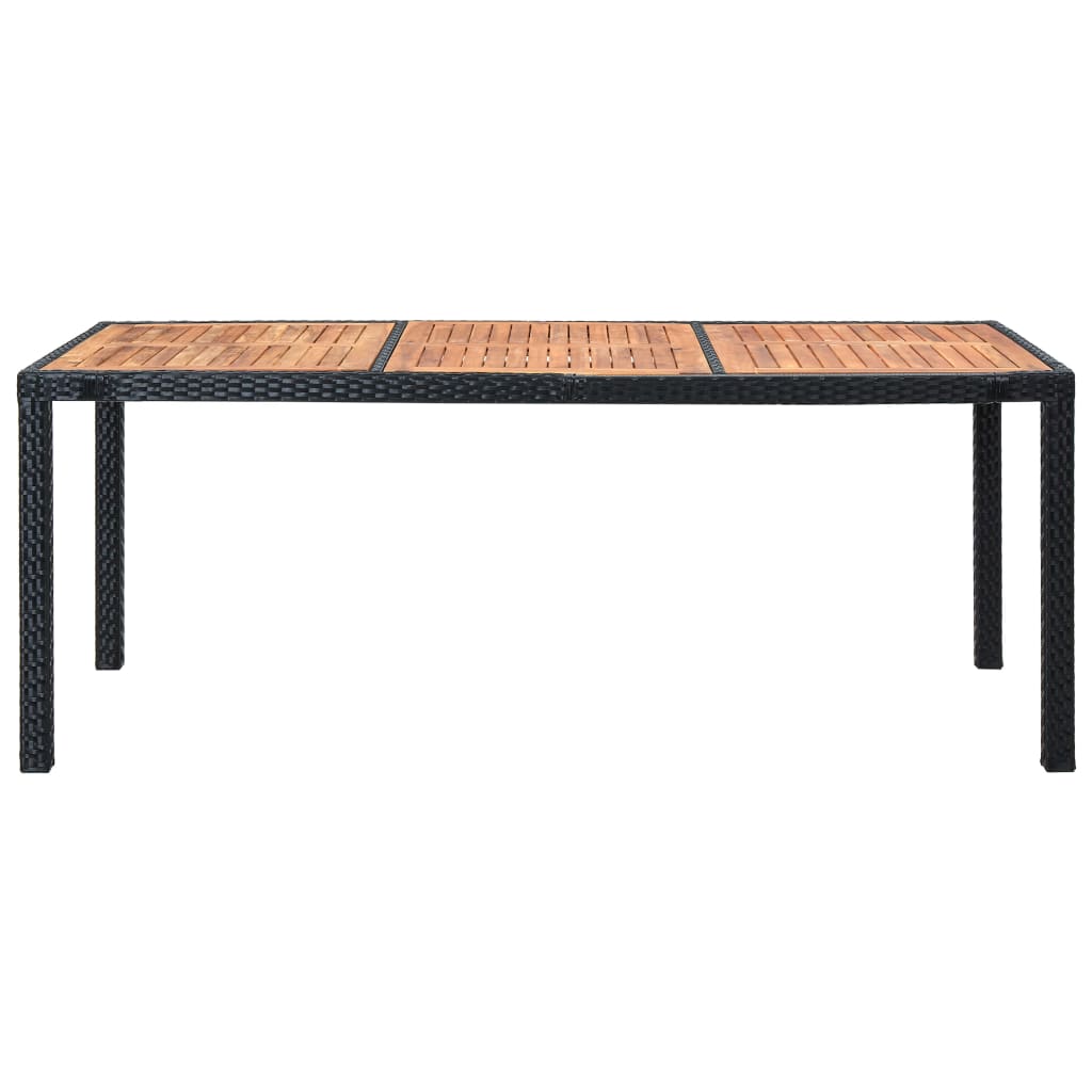 Set da Pranzo da Giardino 9 pz con Cuscini in Polyrattan Nero - homemem39