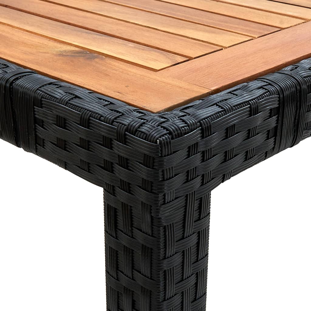 Set da Pranzo da Giardino 9 pz con Cuscini in Polyrattan Nero - homemem39