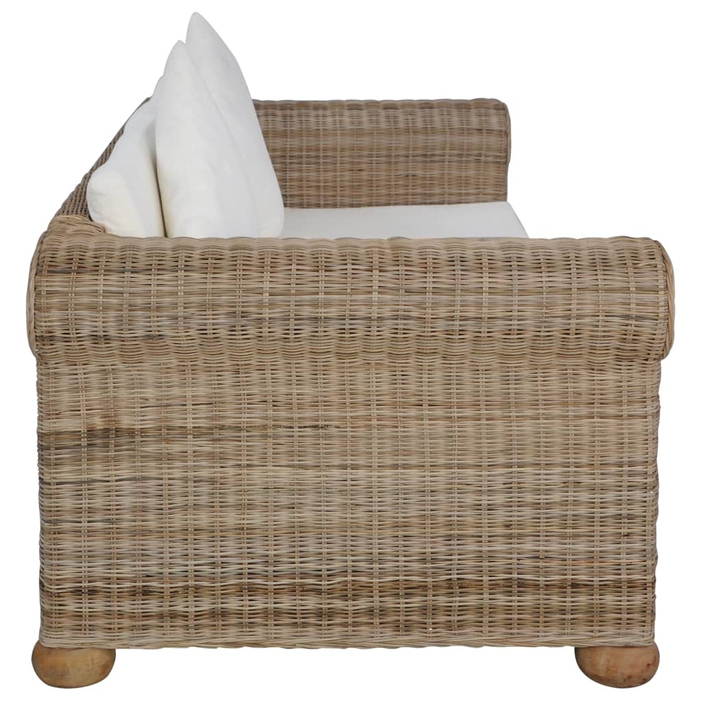 Set di Divani 2 pz con Cuscini in Rattan Naturale - homemem39