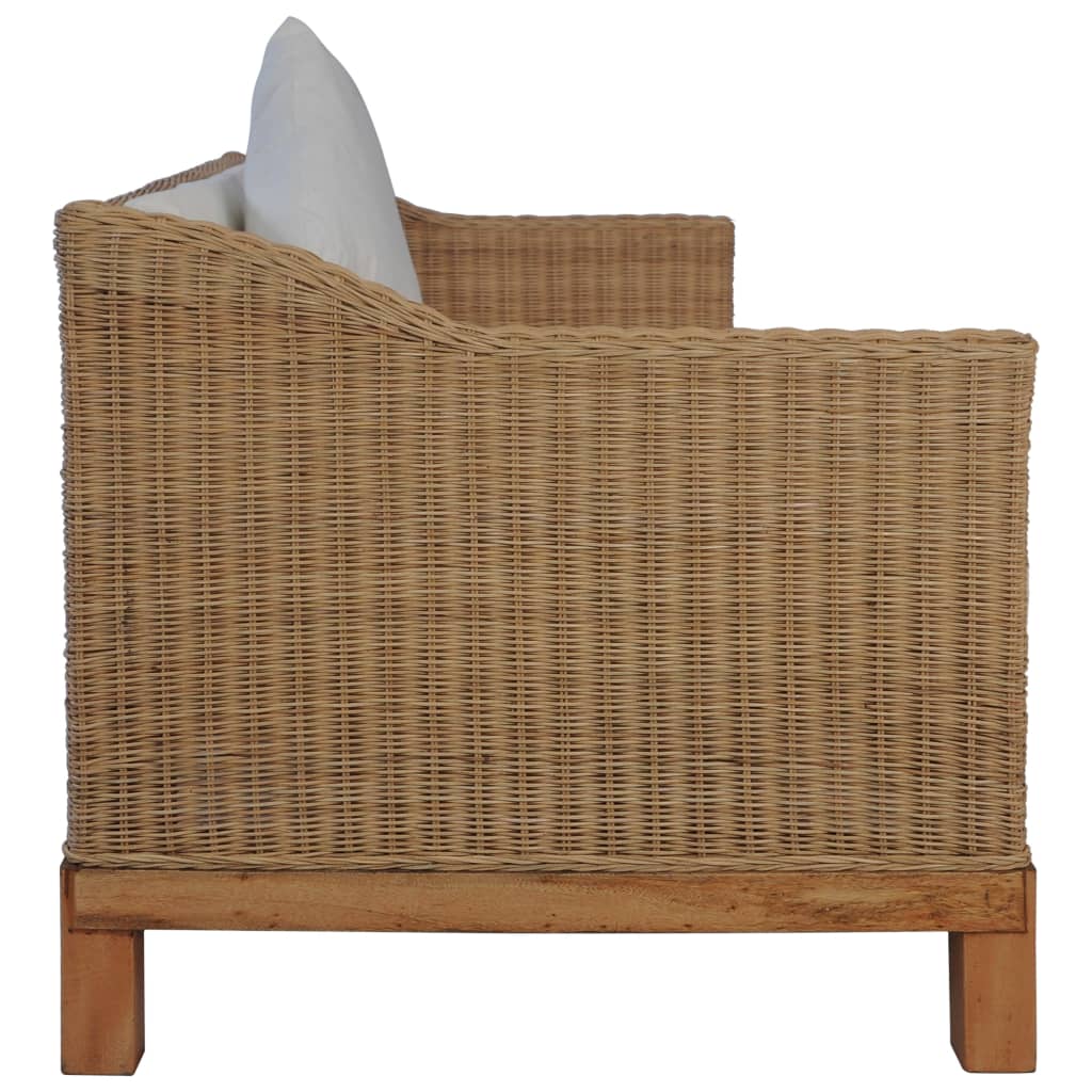 Set di Divani 2 pz con Cuscini in Rattan Naturale - homemem39