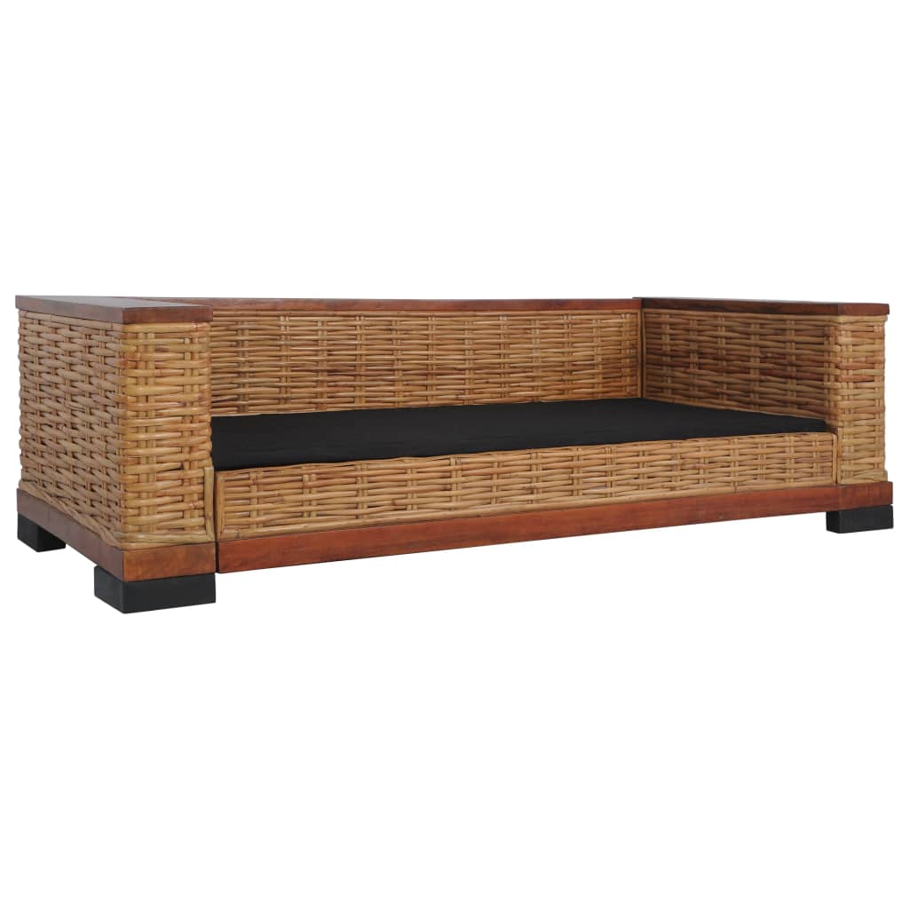 Set di Divani 2 pz con Cuscini in Rattan Naturale Marrone - homemem39