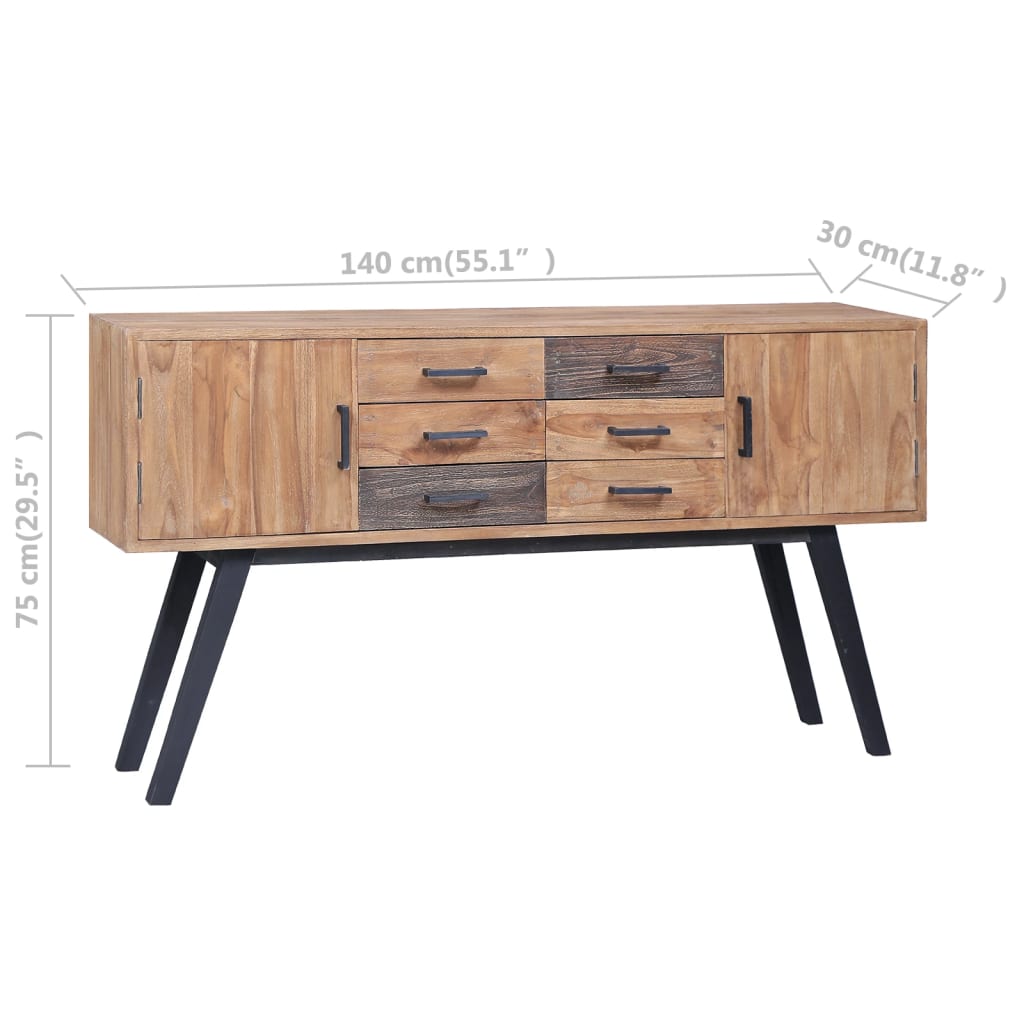 Madia 140x30x75 cm in Legno Massello di Teak - homemem39