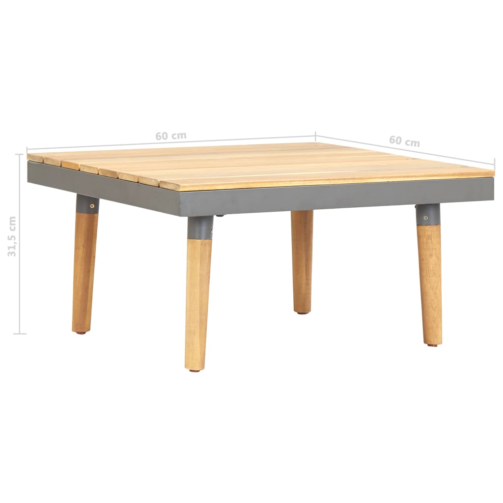 Tavolino da Caffè per Giardino 60x60x31,5 cm Massello di Acacia - homemem39