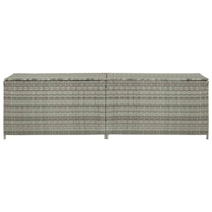 Baule da Giardino in Polyrattan 200x50x60 cm Grigio - homemem39