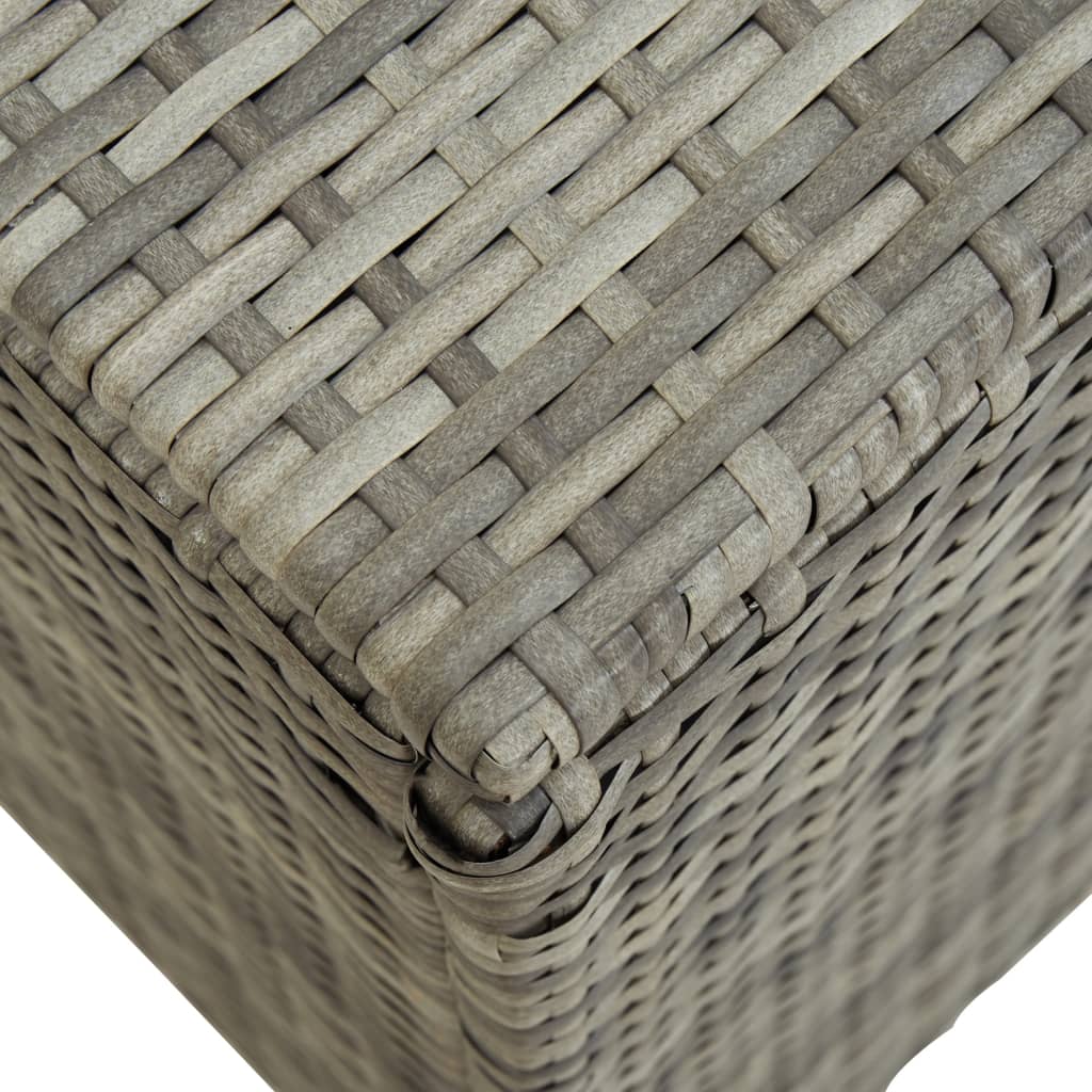 Baule da Giardino in Polyrattan 200x50x60 cm Grigio - homemem39