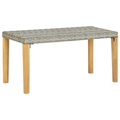 Panchina da Giardino 120 cm Grigio Polyrattan Massello d'Acacia - homemem39