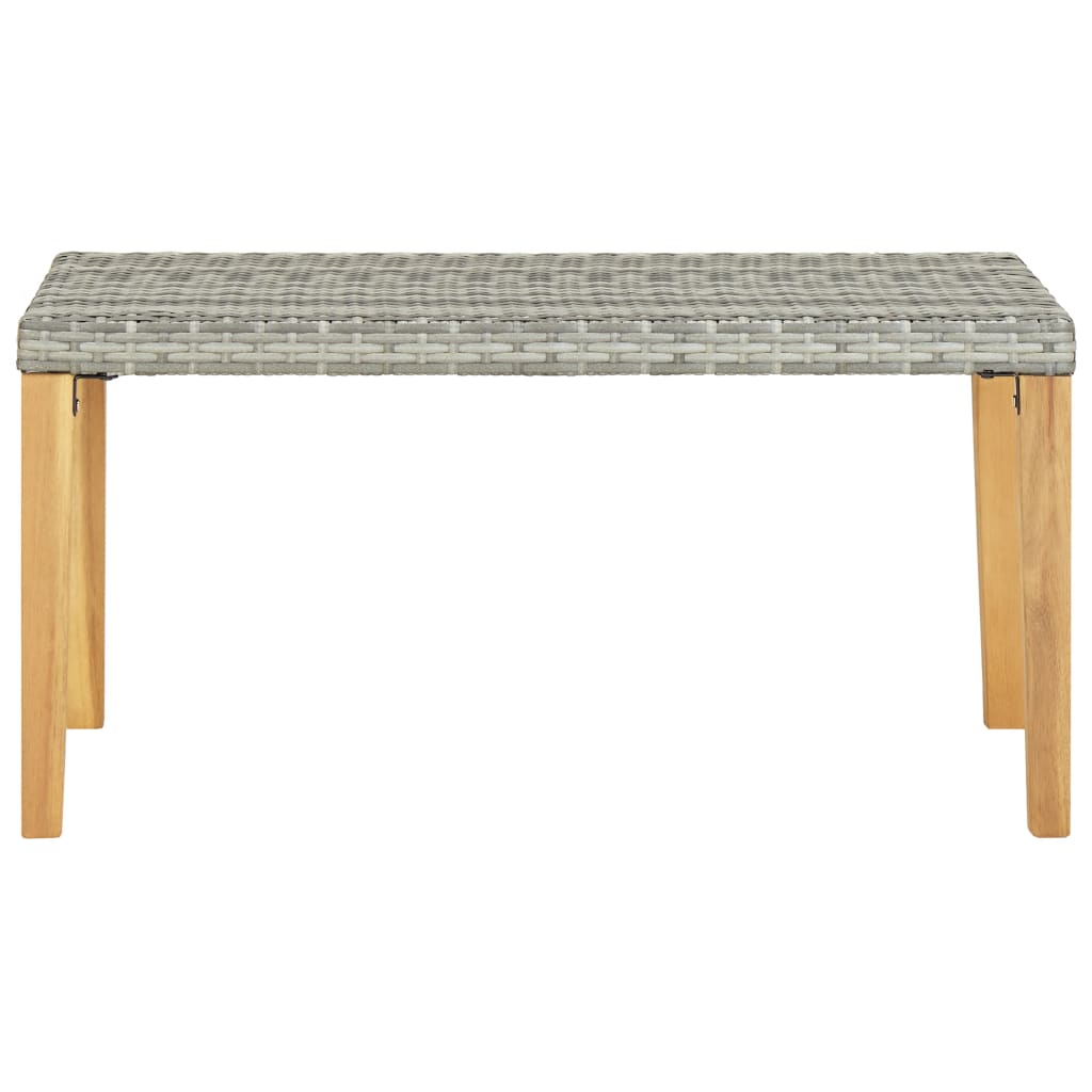 Panchina da Giardino 120 cm Grigio Polyrattan Massello d'Acacia - homemem39