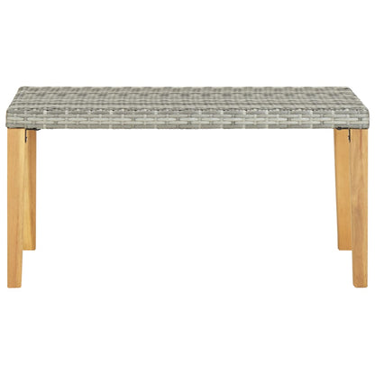 Panchina da Giardino 120 cm Grigio Polyrattan Massello d'Acacia - homemem39