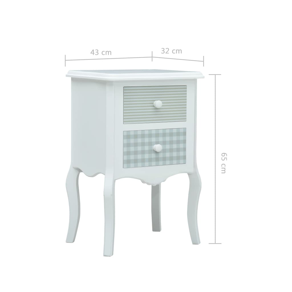 Comodino Bianco e Grigio 43x32x65 cm in MDF - homemem39