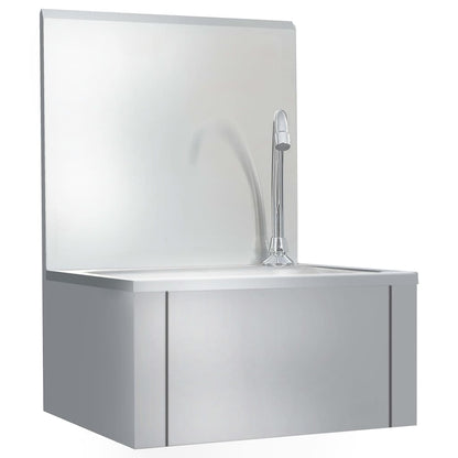 Lavandino con Rubinetto e Dispenser Sapone in Acciaio Inox - homemem39