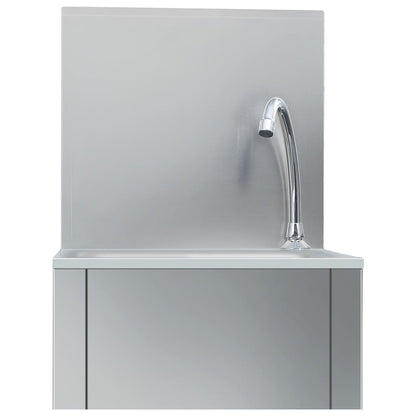 Lavandino con Rubinetto e Dispenser Sapone in Acciaio Inox - homemem39