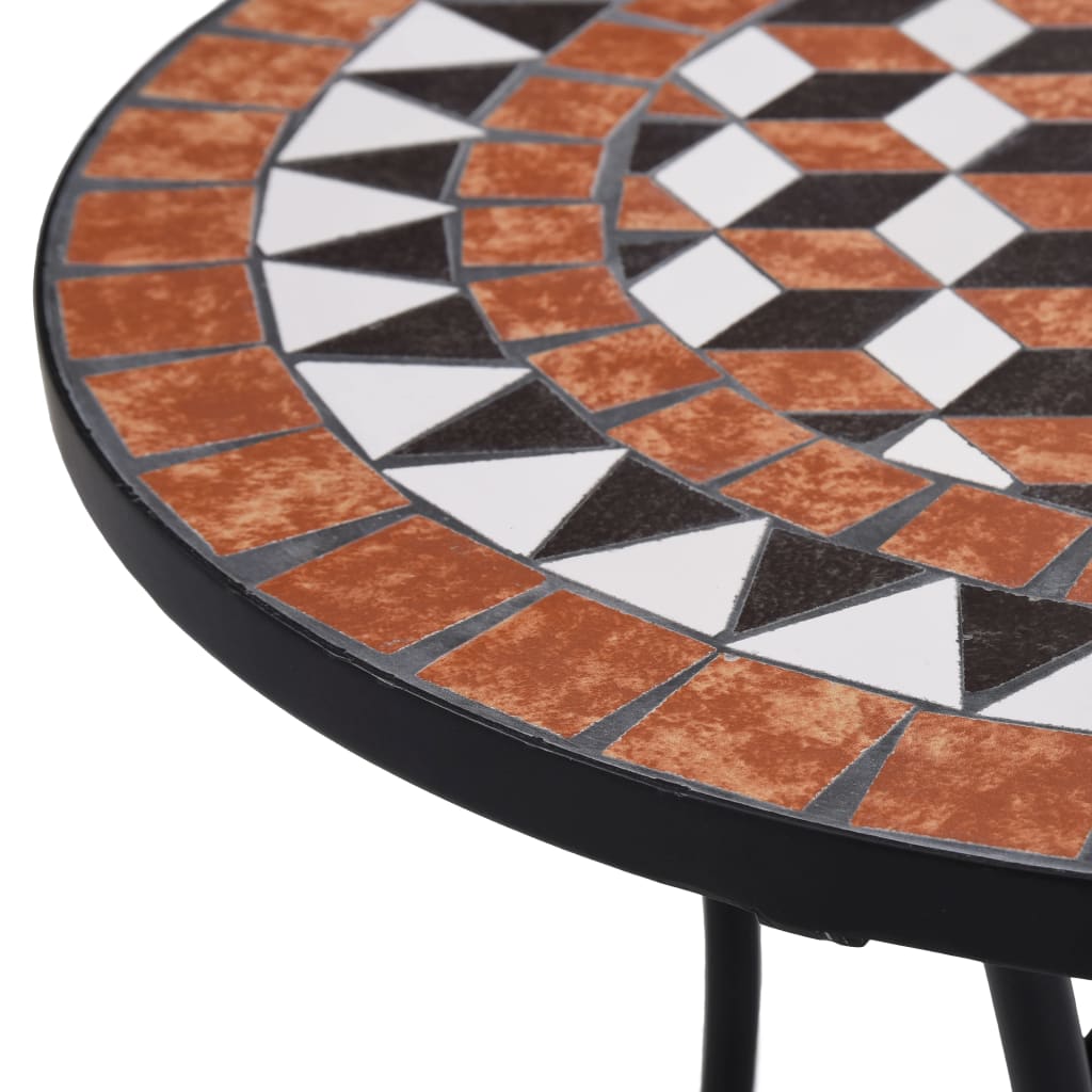 Tavolino da Bistrot con Mosaico Marrone 60 cm in Ceramica - homemem39