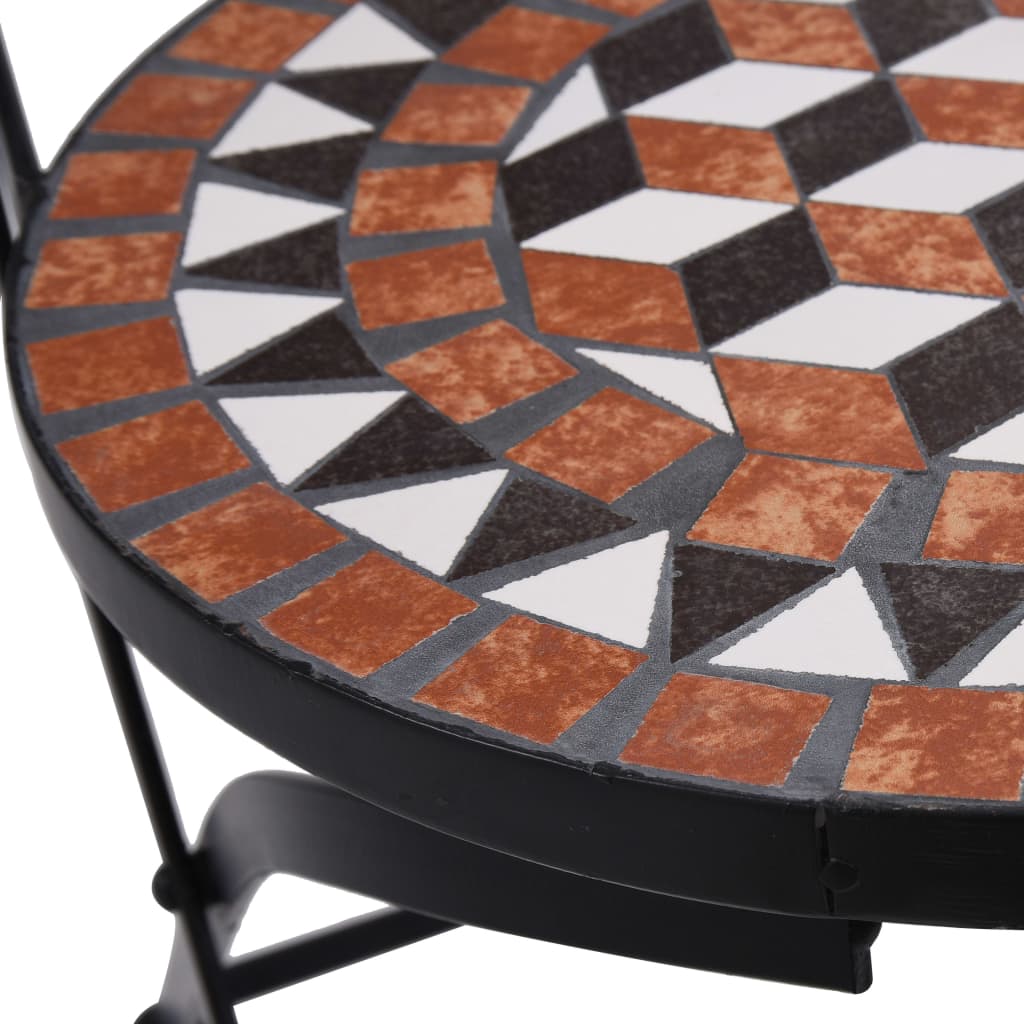 Sedie da Bistrò con Mosaico 2 pz Marroni in Ceramica - homemem39