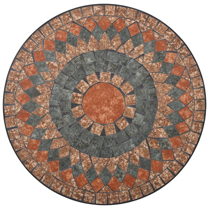 Tavolino da Bistrot con Mosaico Arancio/Grigio 60cm in Ceramica - homemem39