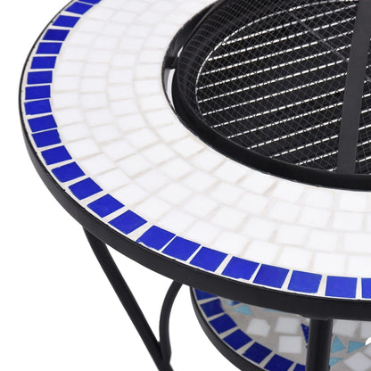 Tavolo con Braciere a Mosaico Blu e Bianco 68 cm in Ceramica - homemem39